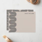 Black Lombard Wavy Lines Modern Stationery Card ノートカード (正面/裏面インサイチュ)