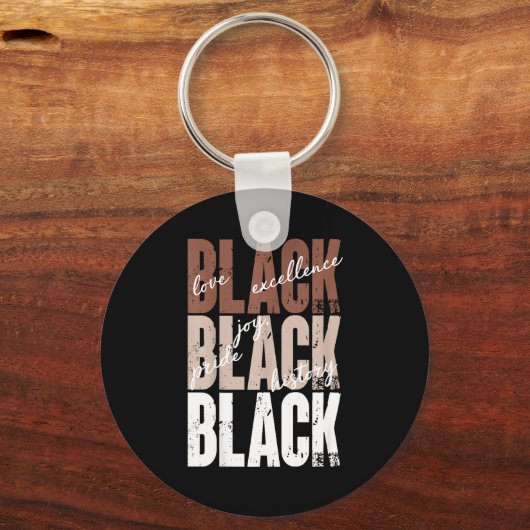 Black Love Excellence Joy Pride Black History Afri キーホルダー (正面)