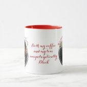 Black Love Quote Custom round Photo and Names Red マグカップ (中央)