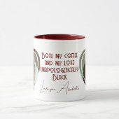 Black Love Quote I Custom Heart Shaped Photo Red マグカップ (中央)