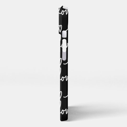 Black Love Written Words Print  iPhoneケース (左側面)