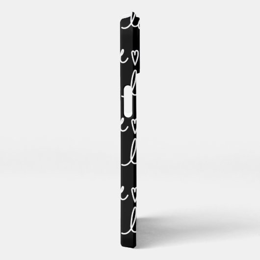 Black Love Written Words Print  iPhoneケース (右側面)