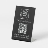 Black Loyalty QR Code | Custom Business Logo  台座サイン (正面)