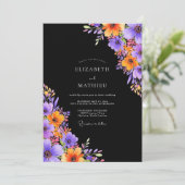 Black Lustrous Autumnal Wedding 招待状 (スタンド正面)