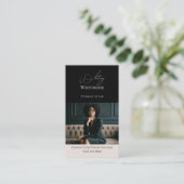 Black Luxury Elegant Law Firm Photo QR Code 名刺 (スタンド正面)