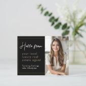 Black Luxury Real Estate Marketing ポストカード (スタンド正面)