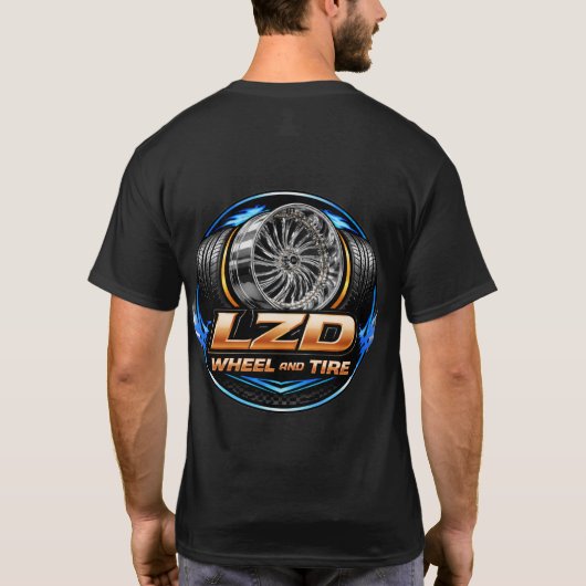 Black LZD Wheel and Tire basic tee Tシャツ (裏面)