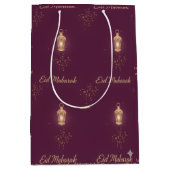 Black, Magenta Eid Gift Bag ミディアムペーパーバッグ (正面)