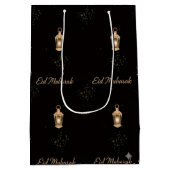 Black, Magenta Eid Gift Bag ミディアムペーパーバッグ (裏面)