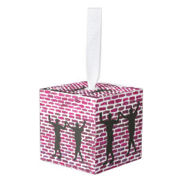 Black Magic Hollyhock by Yeshaya Dank Wood Wall Ar キューブオーナメント