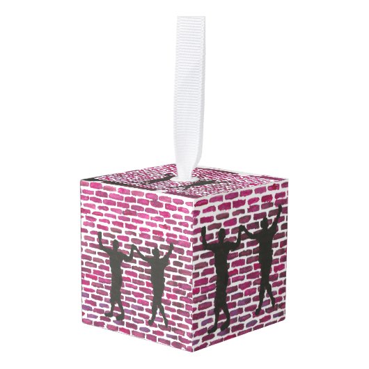 Black Magic Hollyhock by Yeshaya Dank Wood Wall Ar キューブオーナメント (正面アングル)