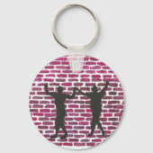 Black Magic Hollyhock by Yeshaya Dank Wood Wall Ar キーホルダー (正面)