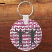 Black Magic Hollyhock by Yeshaya Dank Wood Wall Ar キーホルダー (正面)