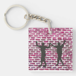 Black Magic Hollyhock by Yeshaya Dank Wood Wall Ar キーホルダー