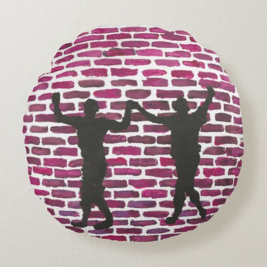 Black Magic Hollyhock by Yeshaya Dank Wood Wall Ar ラウンドクッション (正面)