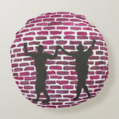 Black Magic Hollyhock by Yeshaya Dank Wood Wall Ar ラウンドクッション (裏面)