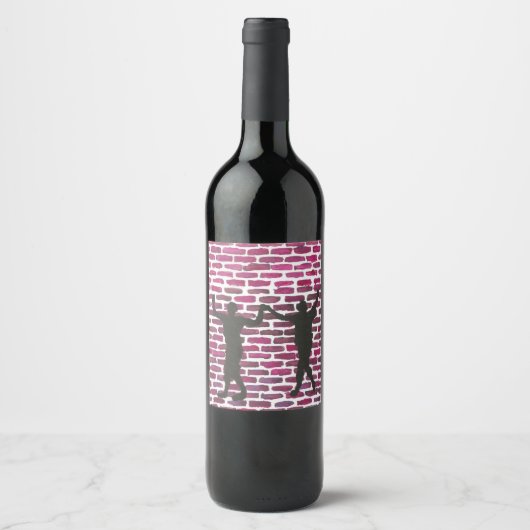 Black Magic Hollyhock by Yeshaya Dank Wood Wall Ar ワインラベル (正面)