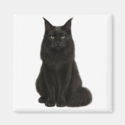 Black Maine Coon Magnet マグネット (正面)