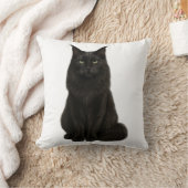 Black Maine Coon Pillow クッション (ブランケット)