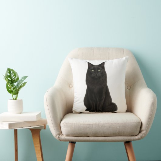 Black Maine Coon Pillow クッション (椅子)
