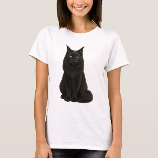 Black Maine Coon T-Shirt Tシャツ (正面)