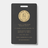 Black Makeup Artist Beauty Salon Employee ID バッジ (裏面)