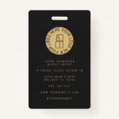 Black Makeup Artist Beauty Salon Employee ID バッジ (裏面)