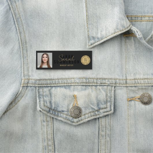 Black Makeup Artist Beauty Salon Employee ID 名札 (インサイチュ)