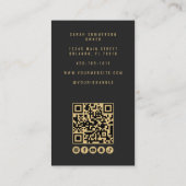 Black Makeup Artist Beauty Salon QR Code Photo 名刺 (裏面)