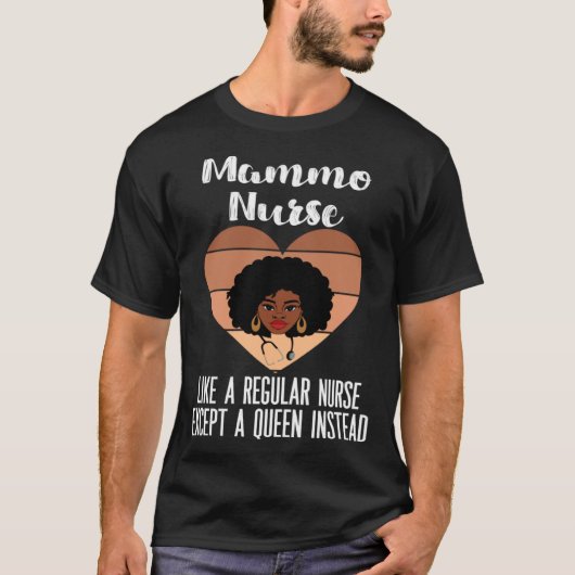 Black Mammography Nurse CNA LPN APN Melanated Mamm Tシャツ (正面)