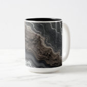 Black Marble Abstract Coffee Mug – Modern mug ツートーンマグカップ (正面右)