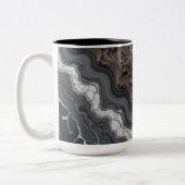 Black Marble Abstract Coffee Mug – Modern mug ツートーンマグカップ (左)