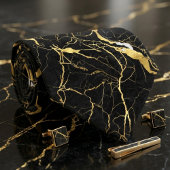 Black Marble and Gold Veins Elegant Pattern ネクタイ