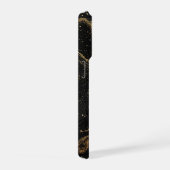 Black Marble Elegance ✨ Luxury Gold Vein Abstract iPhoneケース (右側面)