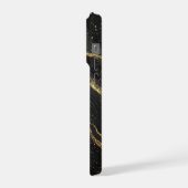 Black Marble Elegance ✨ Luxury Gold Vein Abstract iPhoneケース (左側面)