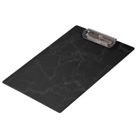Black Marble Finish Clipboard Stylish and Durable クリップボード (アングル)