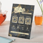 Black Marble Gold Agate 3 Qr Code Scan To Pay 台座サイン (インサイチュ)