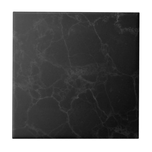 Black Marble Texture Ceramic Tile 4.25 Inch Square タイル (正面)