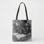 Black Marble Theatre Masks - Dark Aesthetic Tote B トートバッグ (正面)