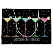 Black Martini Cocktail Confetti Party Celebration ラージペーパーバッグ (裏面)