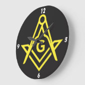 black masonic ラージ壁時計 (傾斜)
