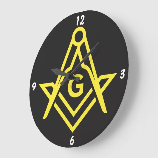 black masonic ラージ壁時計 (傾斜)