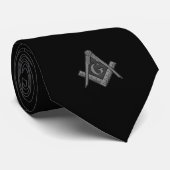 Black Masonic Freemason Master Neck Tie ネクタイ (ロール)