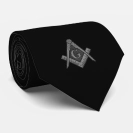 Black Masonic Freemason Master Neck Tie ネクタイ