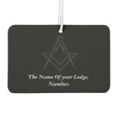 Black Masonic Master Mason Freemason Compass カーエアーフレッシュナー (裏面)