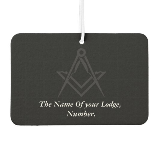 Black Masonic Master Mason Freemason Compass カーエアーフレッシュナー (正面)