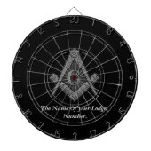 Black Masonic Master Mason Freemason Compass ダーツボード (正面)