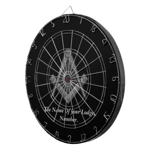 Black Masonic Master Mason Freemason Compass ダーツボード (正面右)