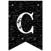 Black Math Formulas Graduation Congratulations バンティングフラッグ (第1の旗)