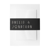 Black Matte Simple Minimal Formal Wedding 招待状ベリーバンド (正面例)